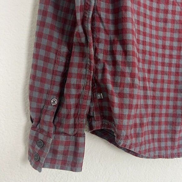Mens TOAD & CO. Cotton Shirt Button-Down Size Small Red & Gray Plaid - Picture 7 of 12